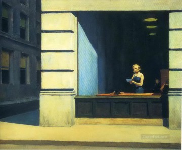 Edward Hopper Painting - new york office Edward Hopper